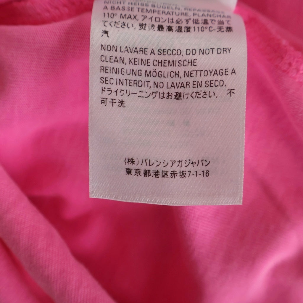 BALENCIAGA(バレンシアガ) キャンペーンロゴデザイン クルーネック カットソー 半袖Tシャツ レディース ピンク