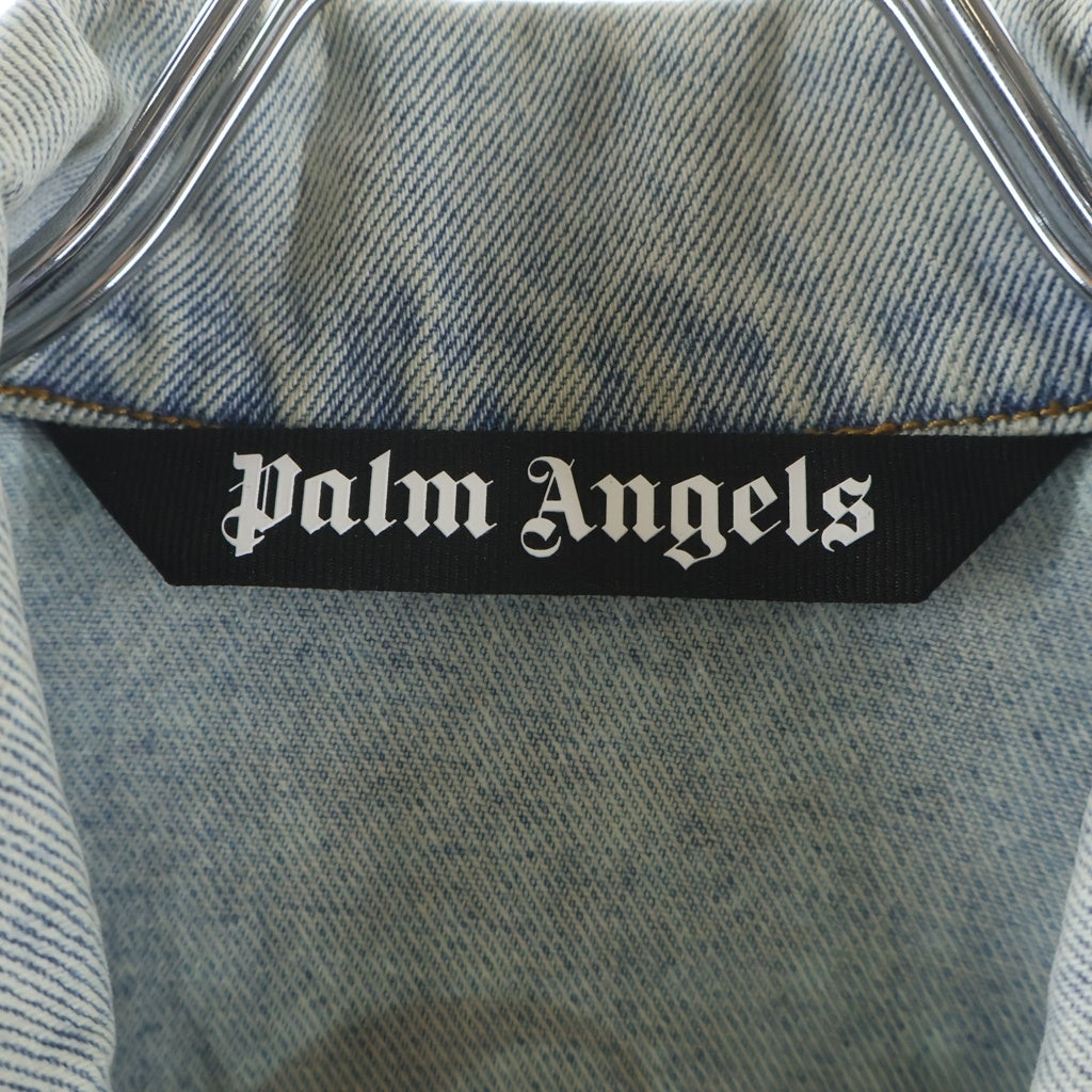 Palm Angels(パームエンジェルス) バックロゴデザイン マルチポケット デニムジャケット インディゴ PMYE006R21DEN001