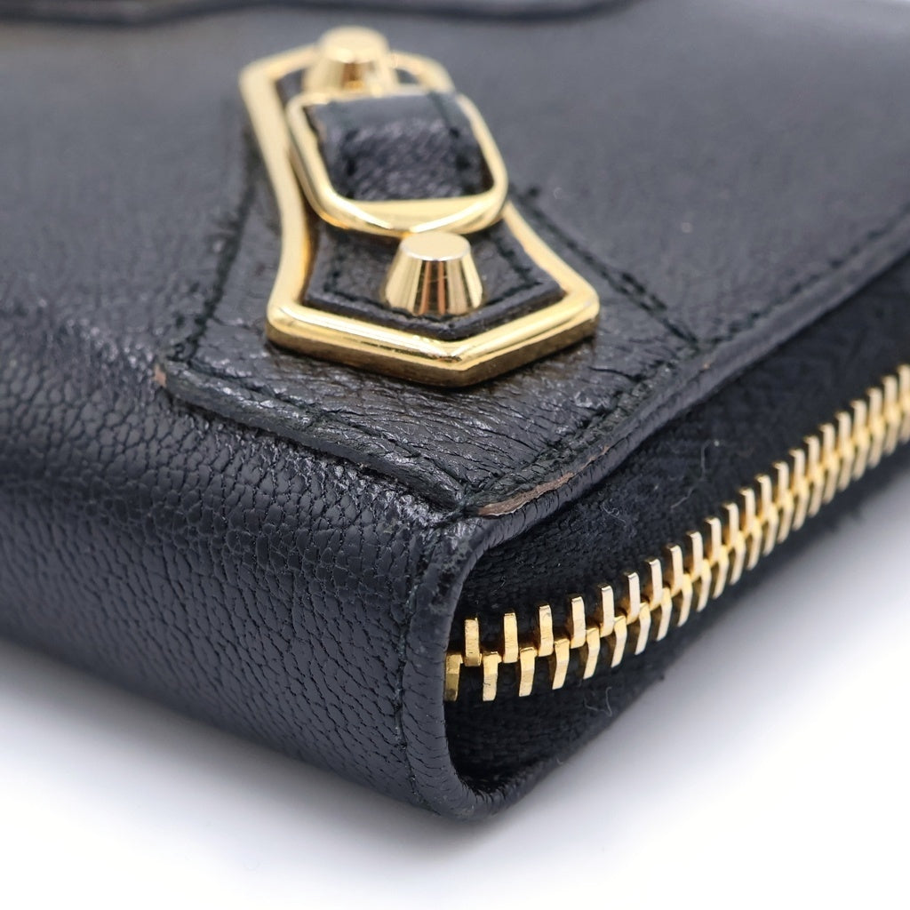 BALENCIAGA(バレンシアガ) クラシック コンチネンタル レザー ラウンドジップ ロングウォレット 財布 ブラック 390187