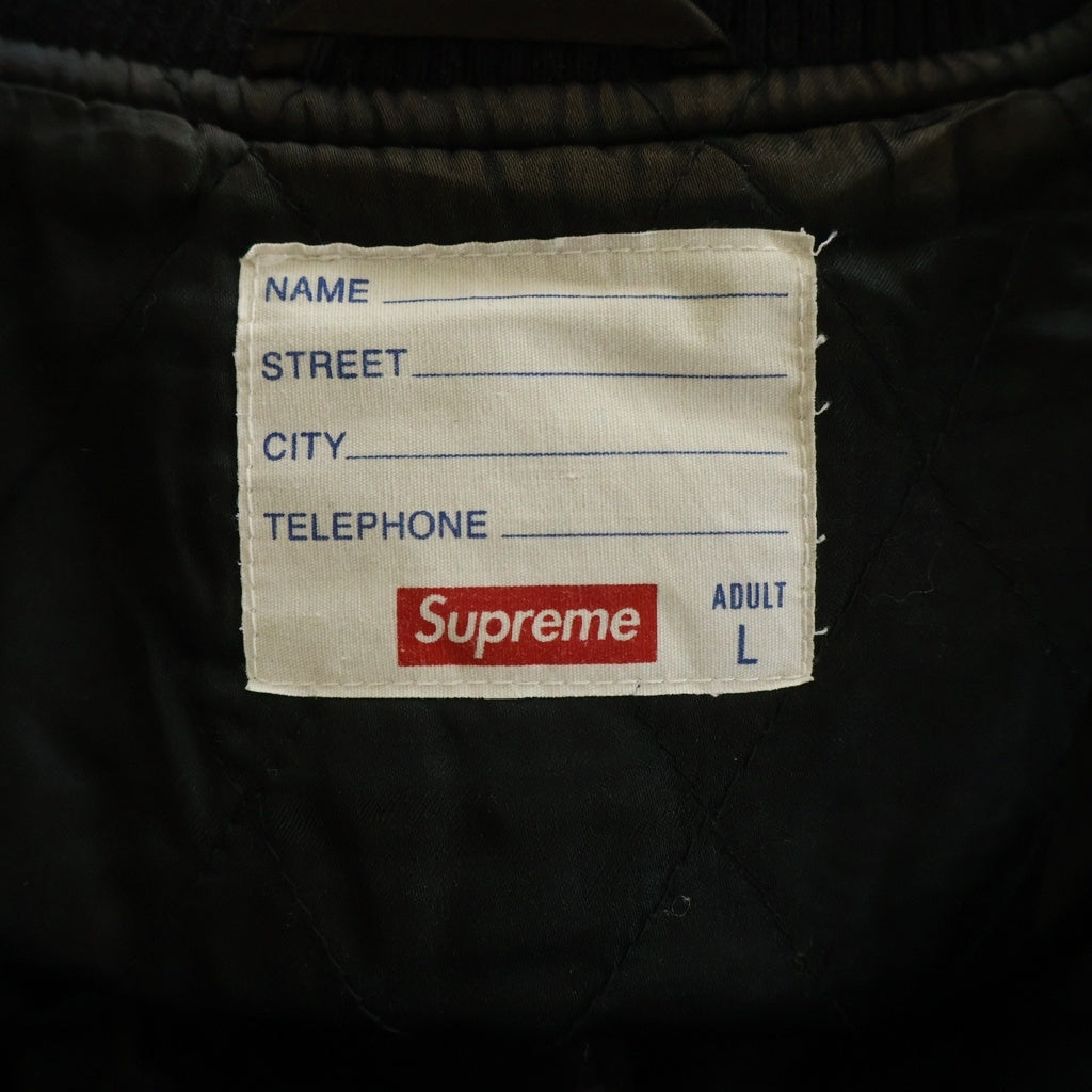 SUPREME(シュプリーム) 17AW Gonz Ramm Varsity Jacket マークゴンザレス バックロゴ刺繍 ヴァーシティ ジャケット スタジャン ブラック