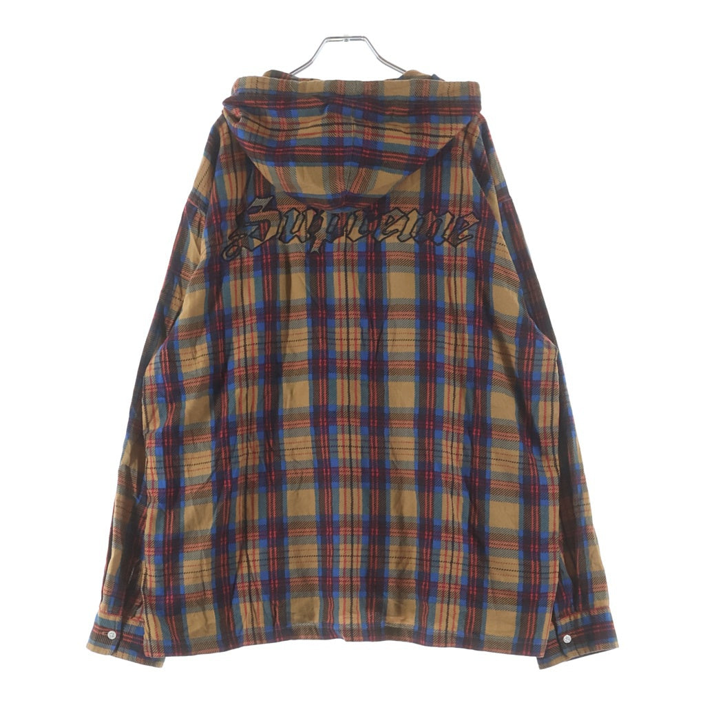 SUPREME(シュプリーム) 24SS Printed Hooded Flannel Shir ロゴ刺繍 チェック フーデッド長袖フランネルシャツ マルチ