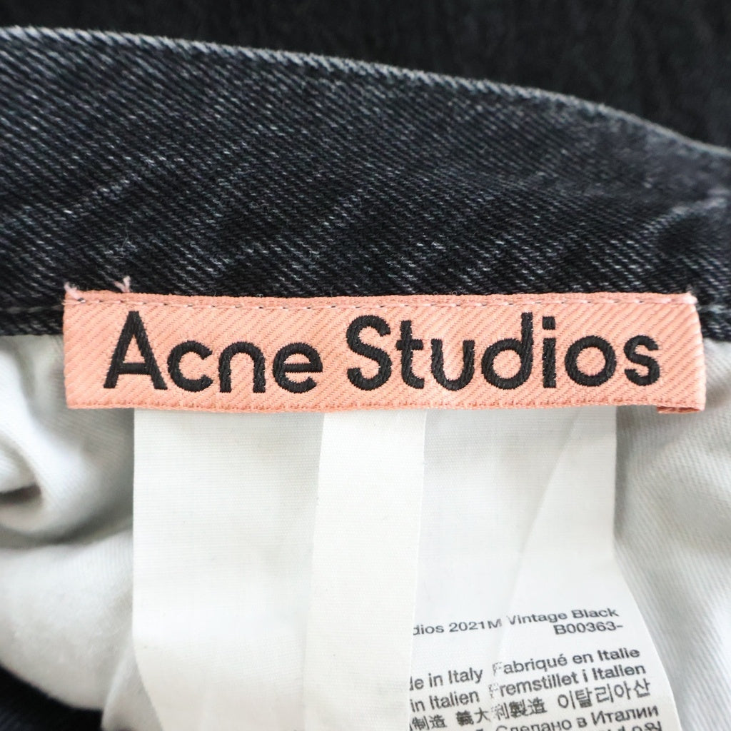 Acne Studios(アクネ ストゥディオズ) 2021M Vintage Black ウォッシュ加工 ストレートデニムパンツ ブラック B00363
