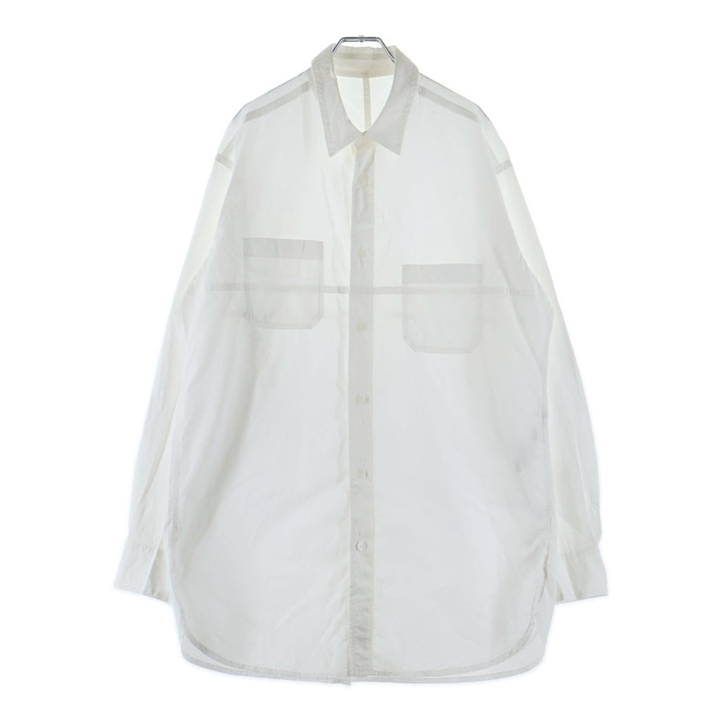Yohji Yamamoto(ヨウジヤマモト) 18AW 環縫いブロード コットン長袖シャツ ホワイト HV-B09-001