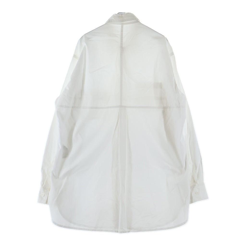 Yohji Yamamoto(ヨウジヤマモト) 18AW 環縫いブロード コットン長袖シャツ ホワイト HV-B09-001