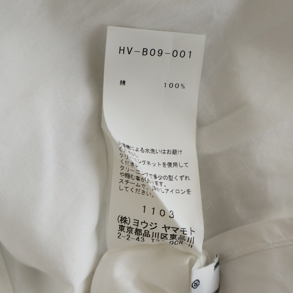 Yohji Yamamoto(ヨウジヤマモト) 18AW 環縫いブロード コットン長袖シャツ ホワイト HV-B09-001