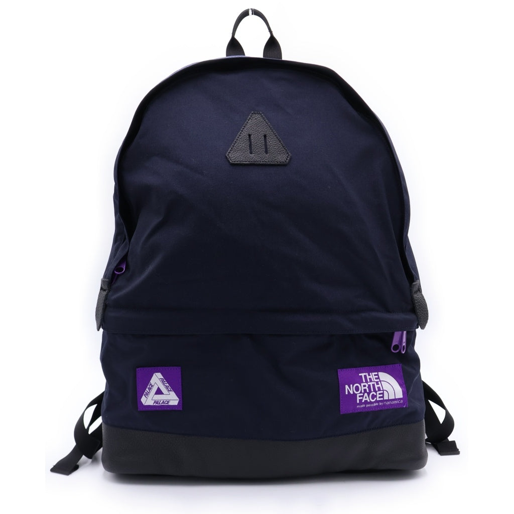THE NORTH FACE(ザノースフェイス) ×PALACE Cordura Nylon Day Pack コーデュラ ロゴデザイン ナイロン レザー切り替え ディ バックパック リュック パープル NN7109N レディース