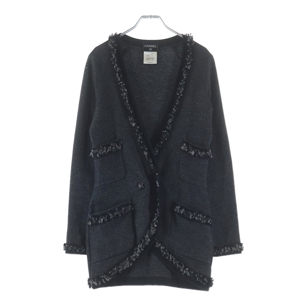 CHANEL(シャネル) ココマーク マルチポケット カシミヤ ニット カーディガン グレー レディース P39255K02769