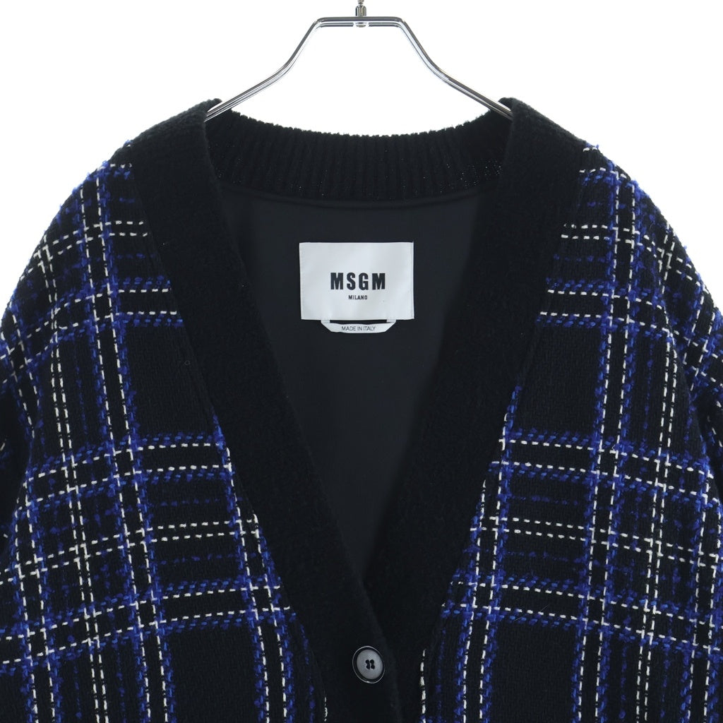 MSGM(エムエスジーエム) Checked Cardigan チェック柄カーディガン ブルー/ブラック レディース 3741MDG20 247628 99