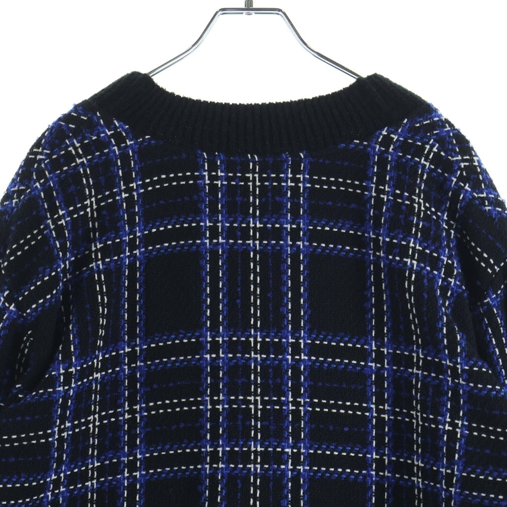 MSGM(エムエスジーエム) Checked Cardigan チェック柄カーディガン ブルー/ブラック レディース 3741MDG20 247628 99