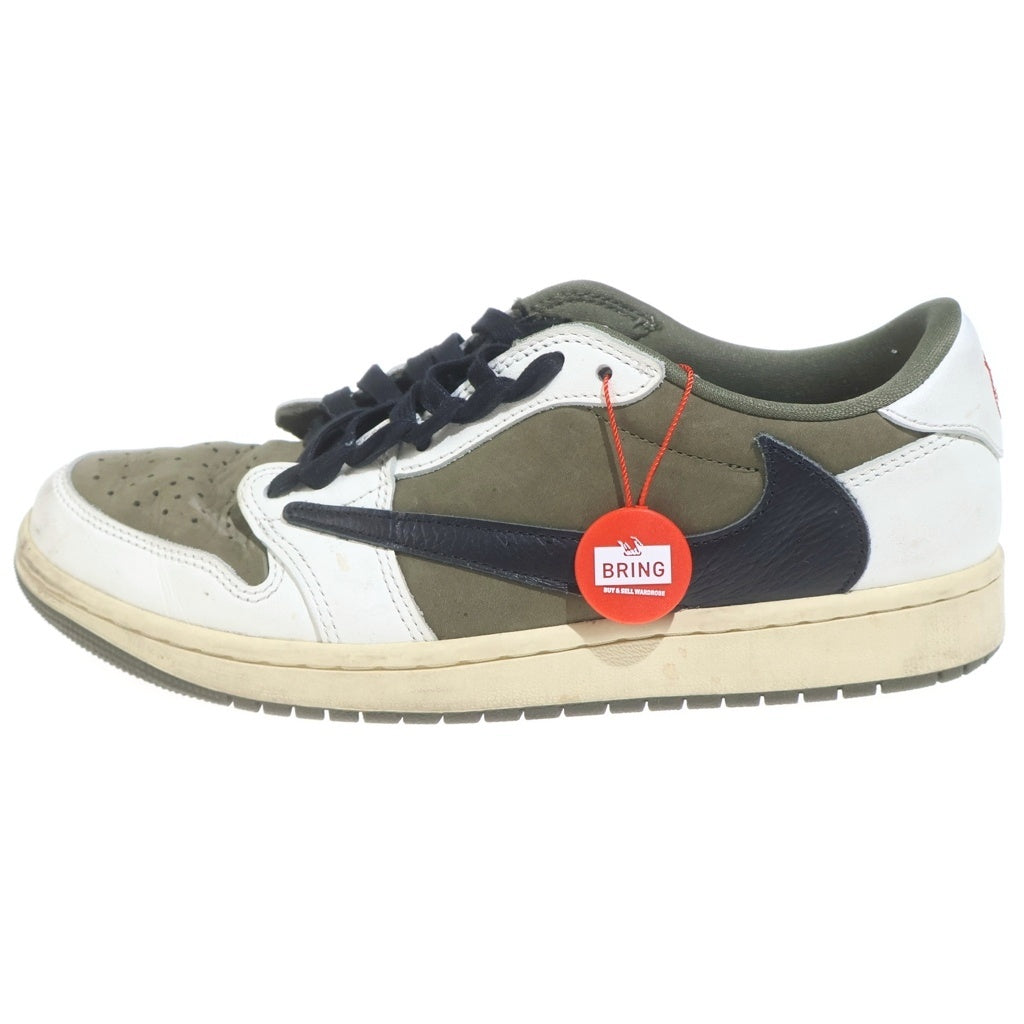 NIKE(ナイキ) ×TRAVIS SCOTT AIR JORDAN 1 LOW OG SP REVERSE OLIVE トラヴィススコット エアジョーダン1 ローカットスニーカー US9/27.0cm DM7866-200