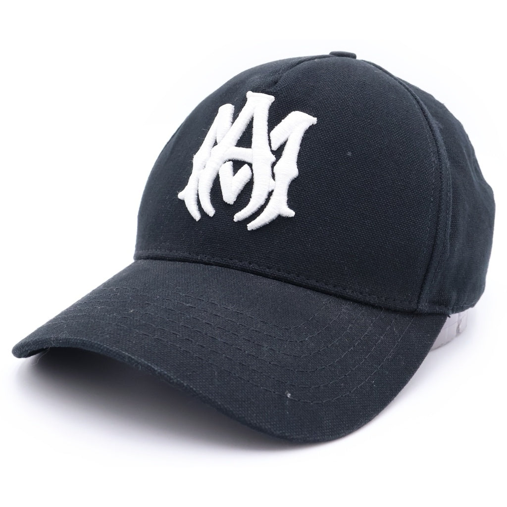 AMIRI(アミリ) FULL CANVAS MA HAT ロゴ刺繍 ベースボールキャップ 帽子 ブラック SRAMHACP1016