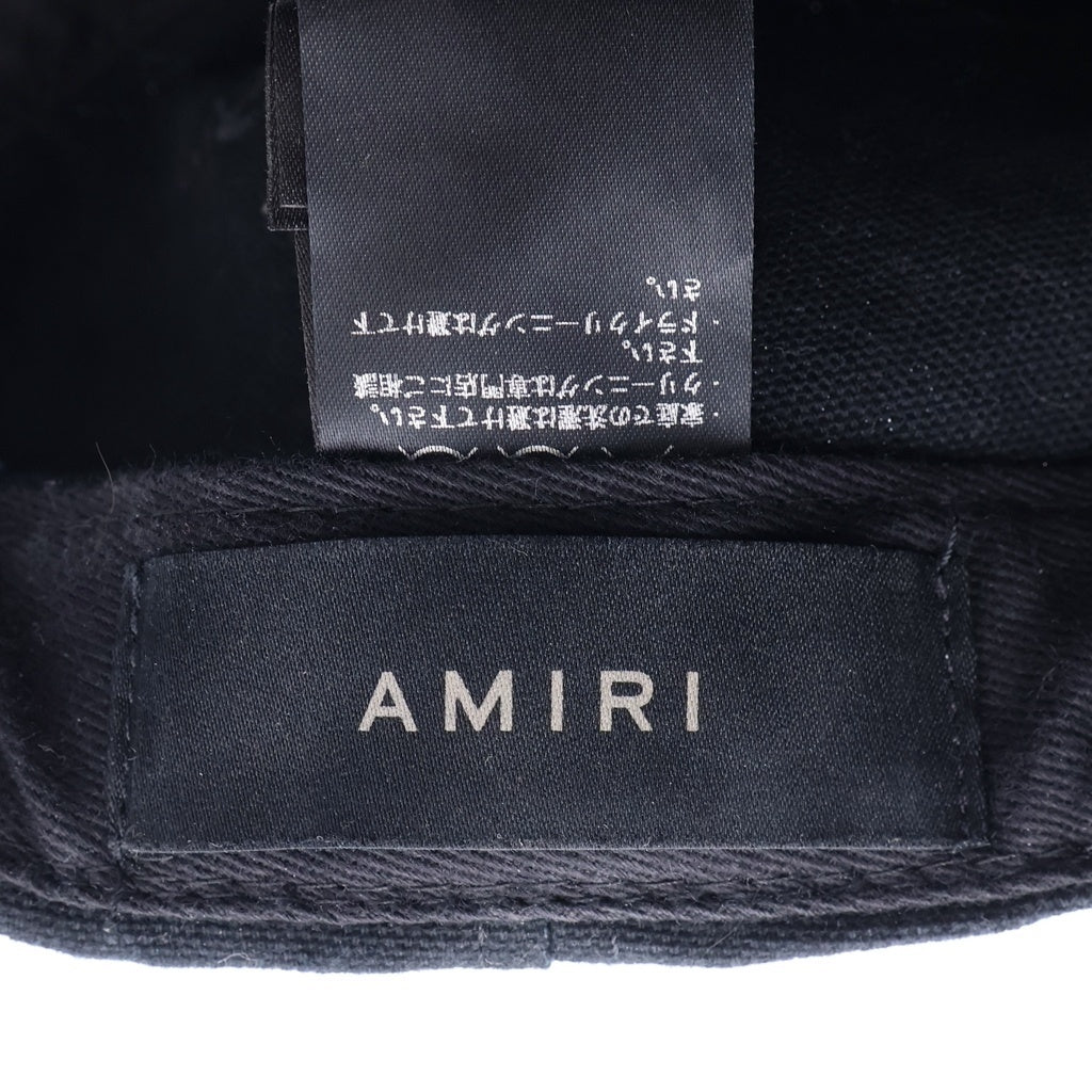 AMIRI(アミリ) FULL CANVAS MA HAT ロゴ刺繍 ベースボールキャップ 帽子 ブラック SRAMHACP1016