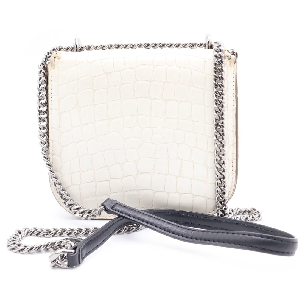 STELLA McCARTNEY(ステラマッカートニー) Fabella Box Crocodile Pattern ファベラボックス クロコ型 ショルダーバッグ ホワイト レディース
