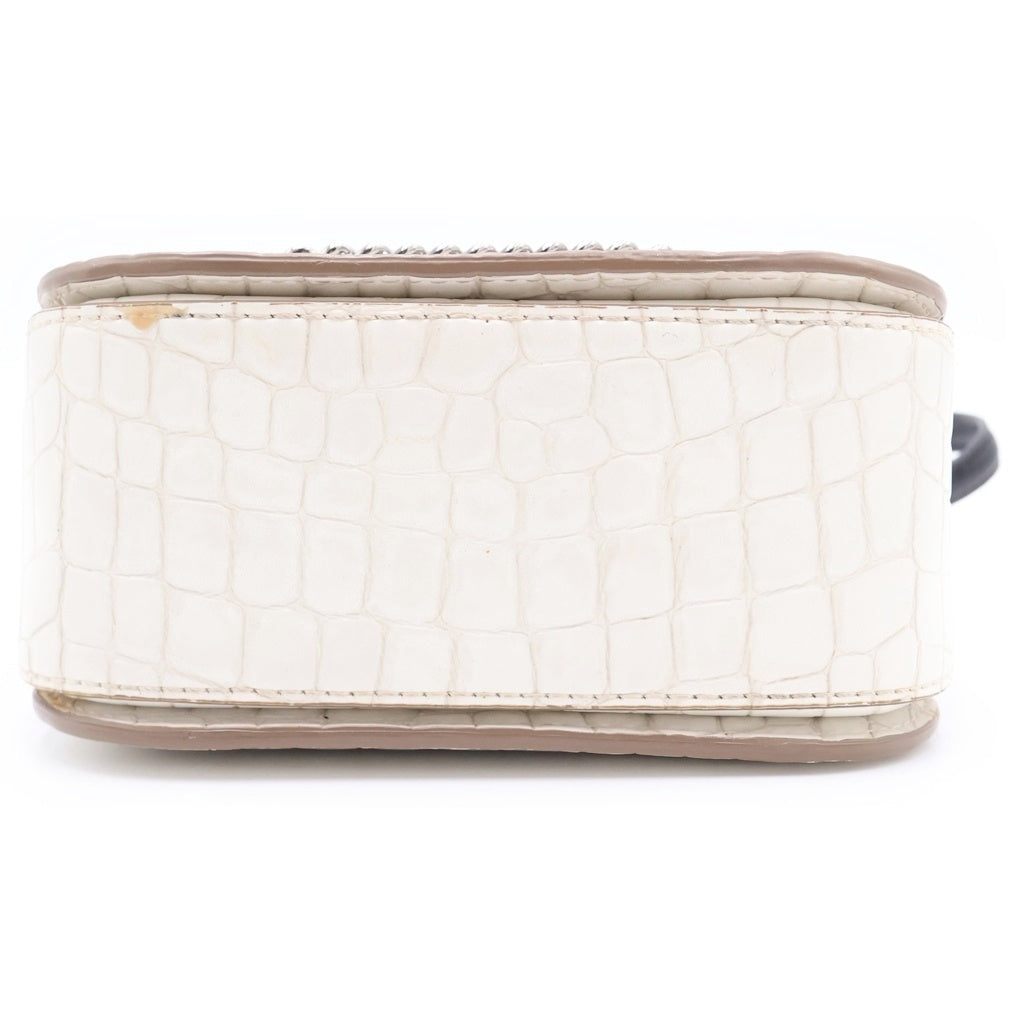 STELLA McCARTNEY(ステラマッカートニー) Fabella Box Crocodile Pattern ファベラボックス クロコ型 ショルダーバッグ ホワイト レディース