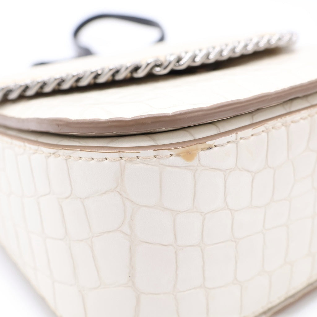 STELLA McCARTNEY(ステラマッカートニー) Fabella Box Crocodile Pattern ファベラボックス クロコ型 ショルダーバッグ ホワイト レディース