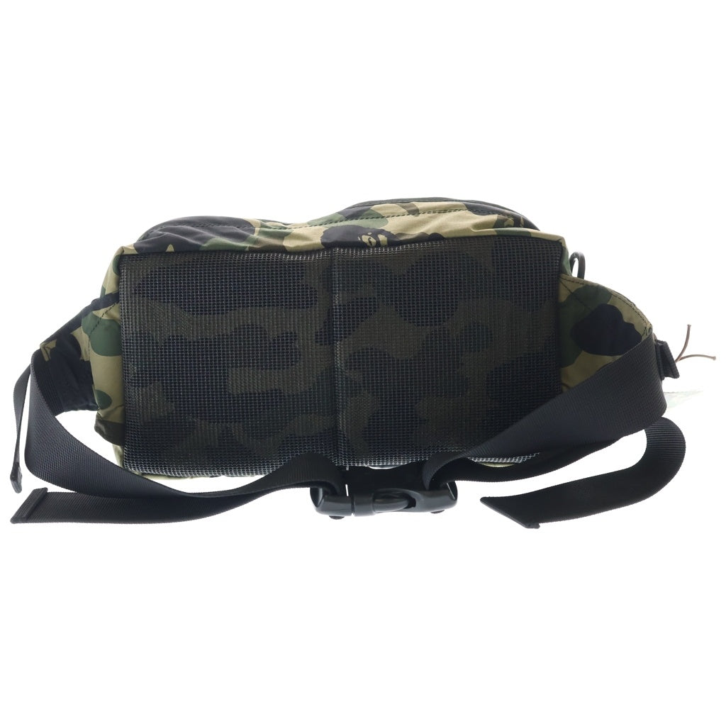 A BATHING APE(アベイシングエイプ) 1st camo カモフラ総柄 ボディバッグ ウエストバッグ グリーン レディース