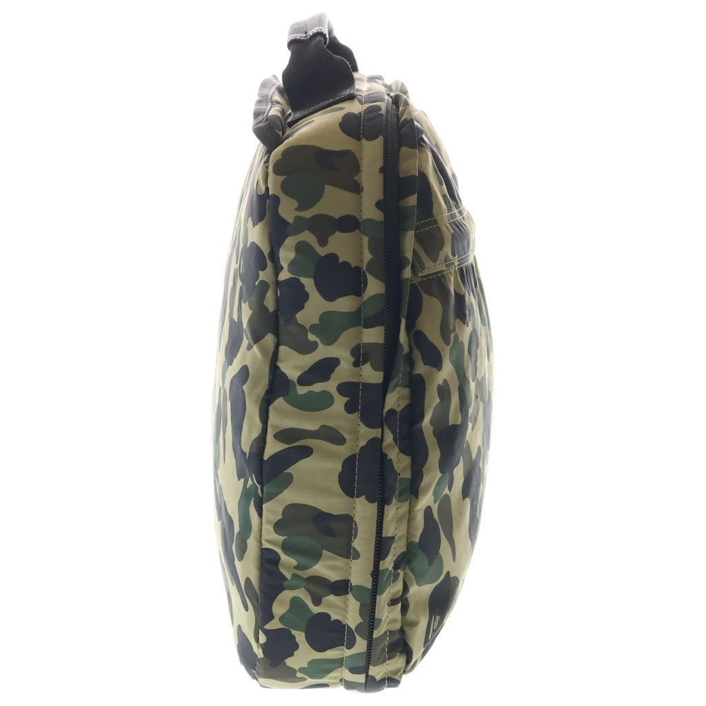 A BATHING APE(アベイシングエイプ) 1st camo カモフラ総柄 ブリーフケース ハンドバッグ グリーン レディース