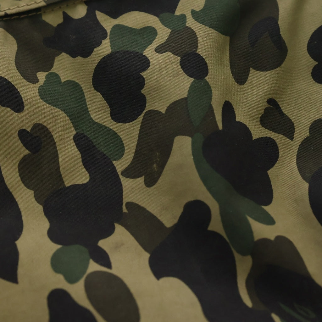 A BATHING APE(アベイシングエイプ) 1st camo カモフラ総柄 ブリーフケース ハンドバッグ グリーン レディース