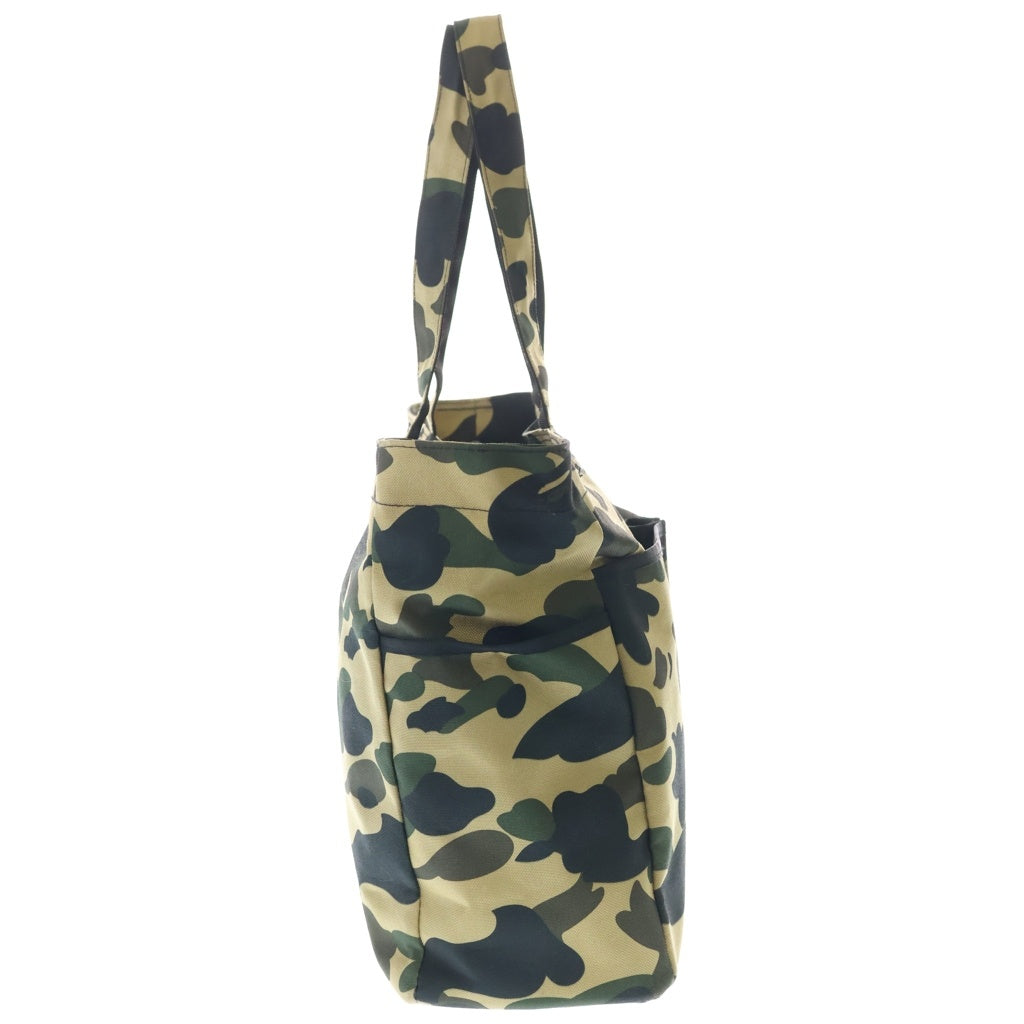 A BATHING APE(アベイシングエイプ) 1st camo カモフラ総柄 トートバッグ ハンドバッグ グリーン レディース