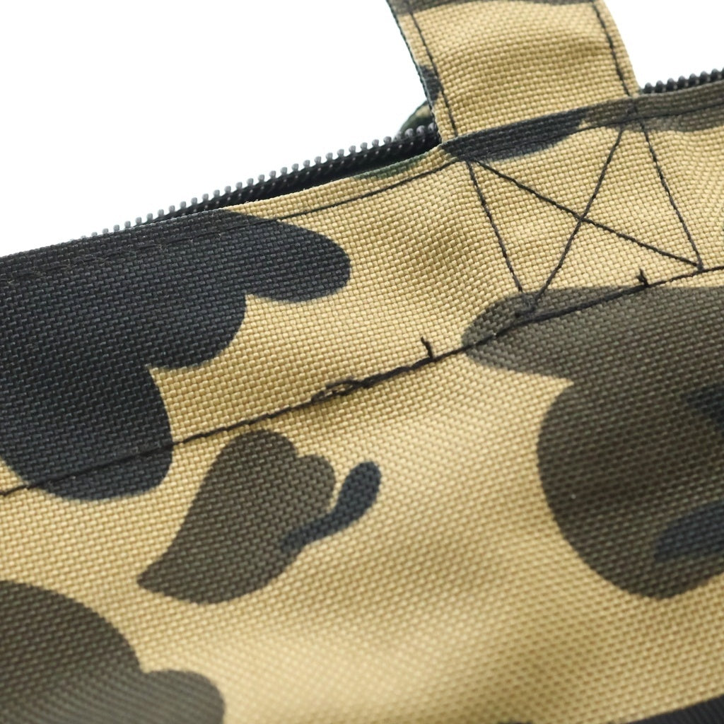 A BATHING APE(アベイシングエイプ) 1st camo カモフラ総柄 トートバッグ ハンドバッグ グリーン レディース