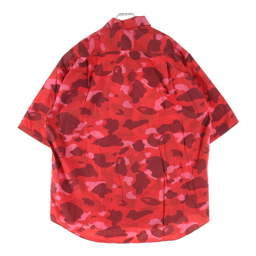 A BATHING APE(アベイシングエイプ) PHARRELL CAMO ファレルカモ総柄 半袖シャツ レッド