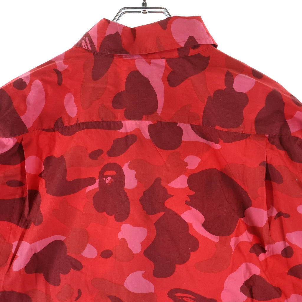 A BATHING APE(アベイシングエイプ) PHARRELL CAMO ファレルカモ総柄 半袖シャツ レッド