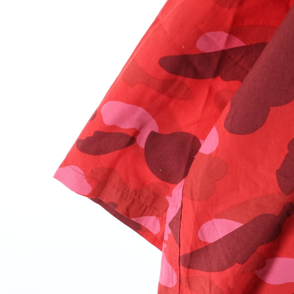 A BATHING APE(アベイシングエイプ) PHARRELL CAMO ファレルカモ総柄 半袖シャツ レッド
