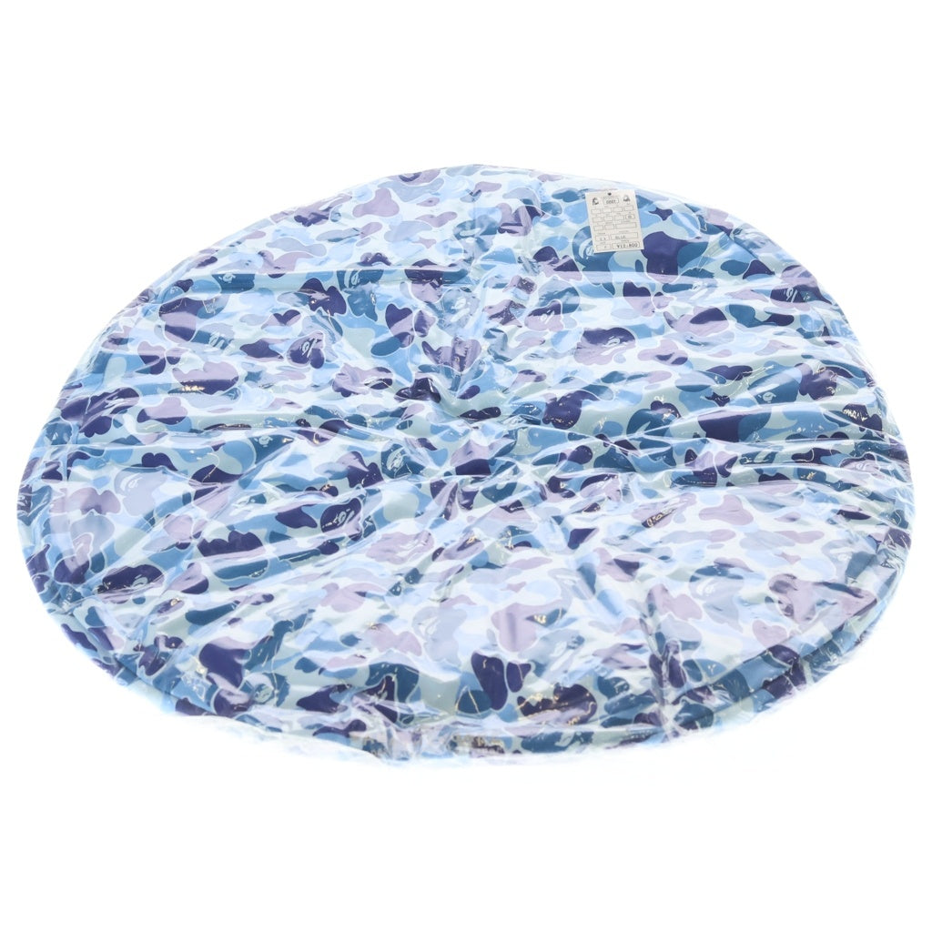 A BATHING APE(アベイシングエイプ) ABC CAMO CIRCLE BEADS CUSHION カモフラ総柄 サークル ビーズクッション ブルー
