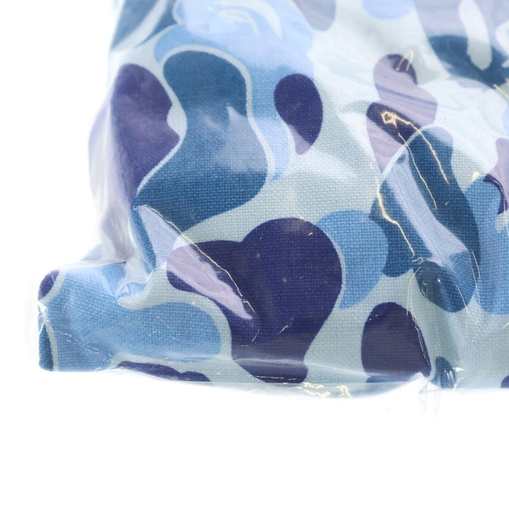 A BATHING APE(アベイシングエイプ) ABC CAMO SQUARE CUSHION カモフラ総柄 スクエアクッション ブルー