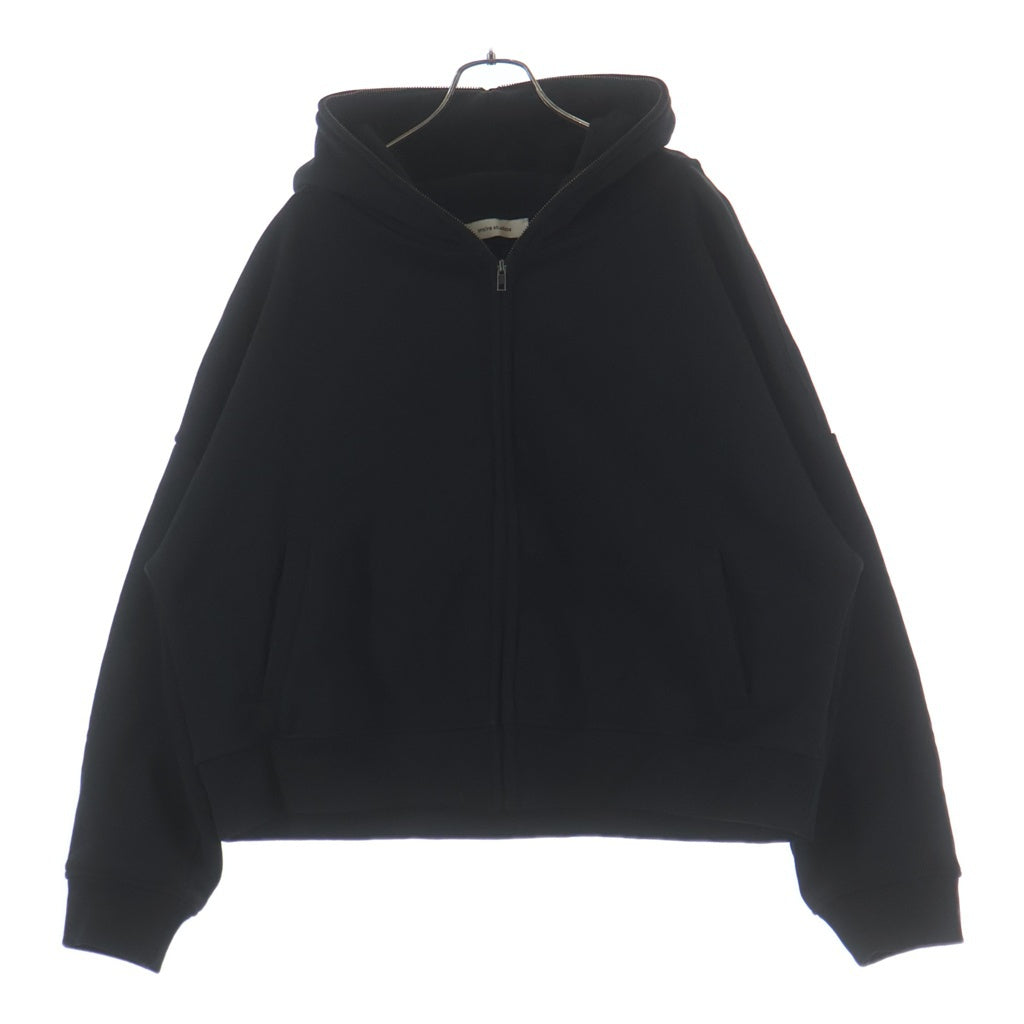 entire studios(エンタイア スタジオ) ETERNAL ZIP WASHED エターナルジップ ウォッシュド加工 フーデット スウェット パーカー ブラック UNU-25-1003