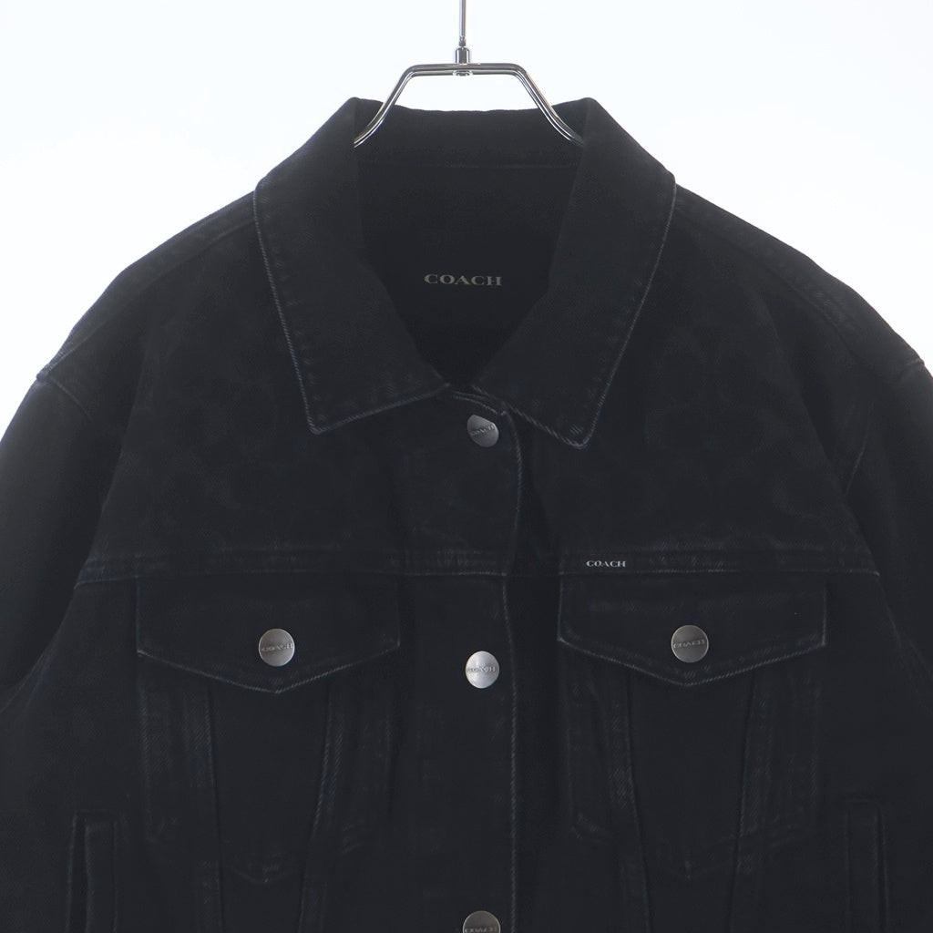 COACH(コーチ) ロゴデザイン 総柄 デニムジャケット ブラック 11007393 レディース