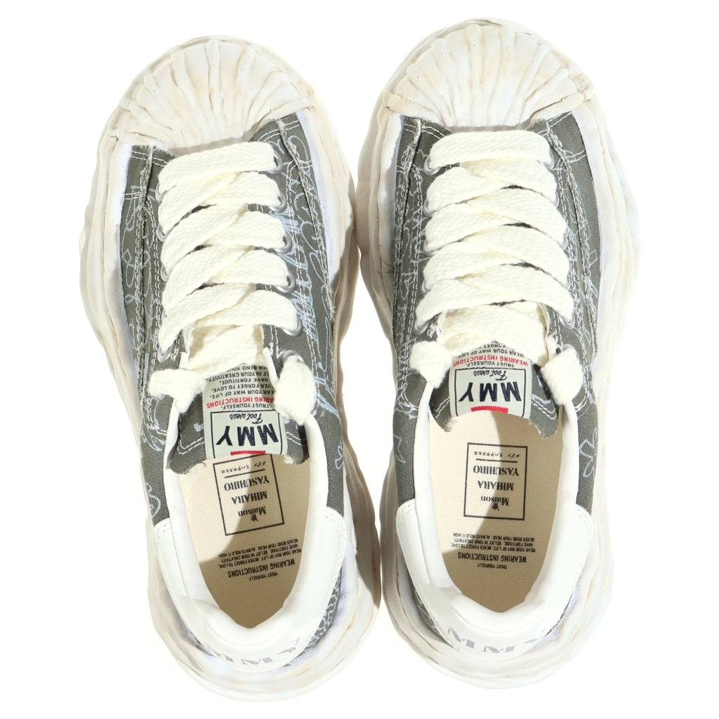 MAISON MIHARAYASUHIRO(メゾンミハラヤスヒロ) 26SS BLAKEY OG Sole Graffiti Printed Canvas Low ソール グラフィティ プリント キャンバスロー ローカットスニーカー グレー 38 A16FW730