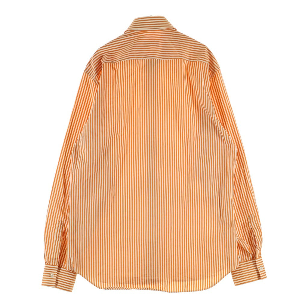 PRADA(プラダ) Cotton Striped Long-Sleeved Shirt コットンストライプ長袖シャツ オレンジ