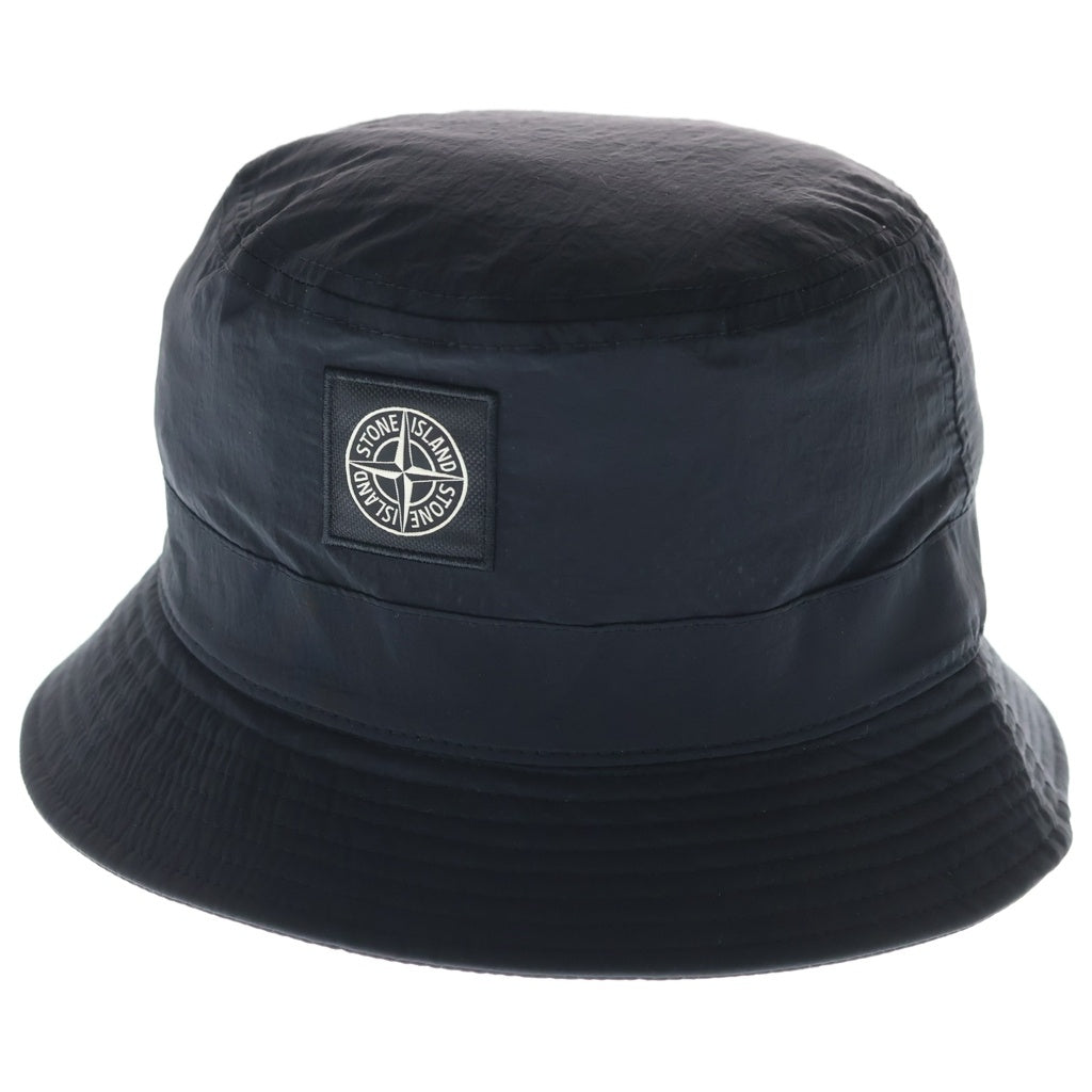 STONE ISLAND(ストーンアイランド) ロゴパッチ ナイロンバケットハット 帽子 ブラック 791599376