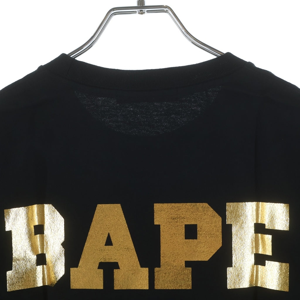 A BATHING APE(アベイシングエイプ) ×24karats 24カラッツ メタリックプリント 半袖Tシャツ カットソー ブラック 001CSB731908X