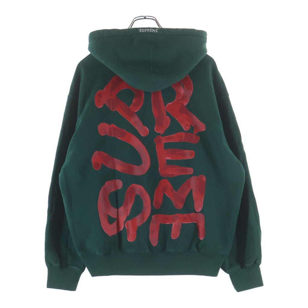 SUPREME(シュプリーム) 24SS Paint Hooded Sweatshirt ペイントフーデッドスウェット プルオーバーパーカー フーディー グリーン