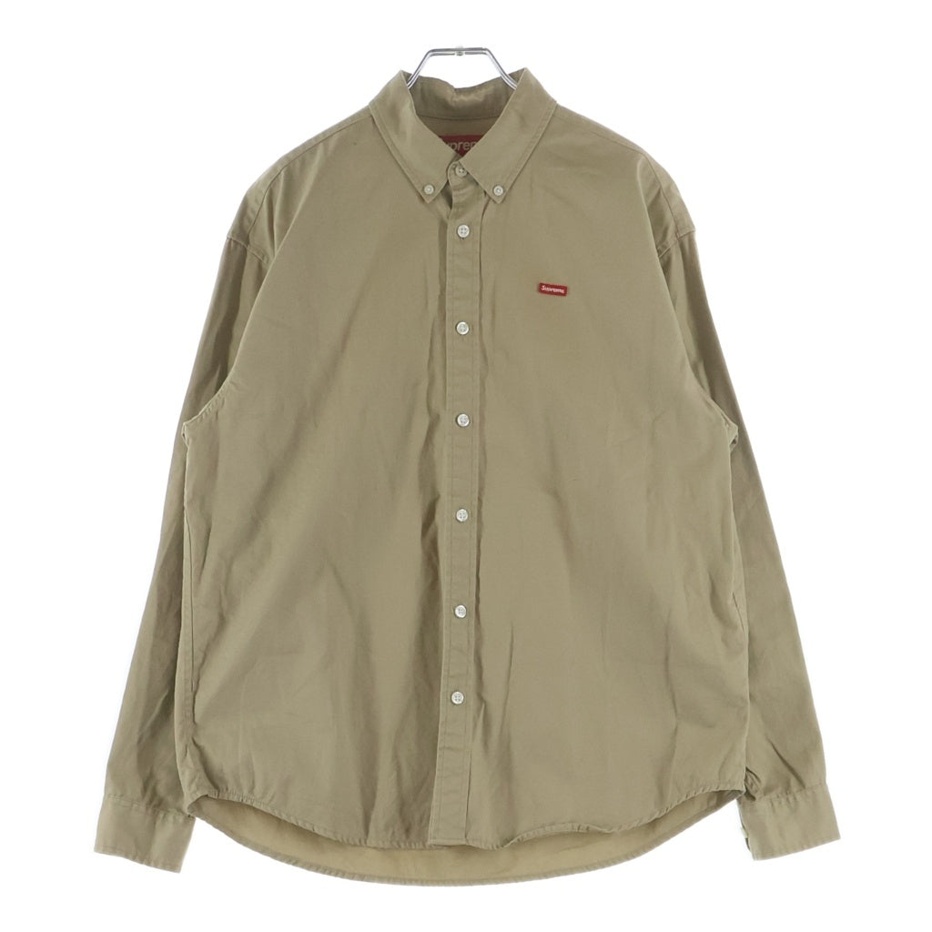 SUPREME(シュプリーム) 24SS Small Box Shirt スモールボックスロゴ刺繍 長袖シャツ ベージュ