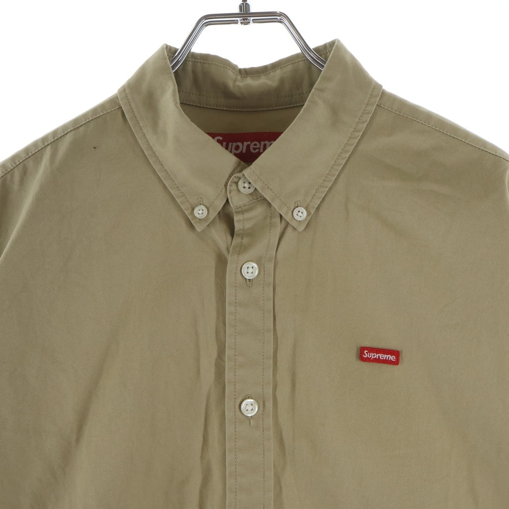 SUPREME(シュプリーム) 24SS Small Box Shirt スモールボックスロゴ刺繍 長袖シャツ ベージュ
