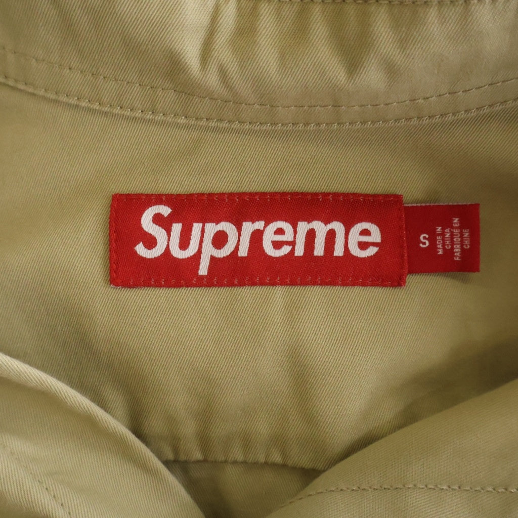 SUPREME(シュプリーム) 24SS Small Box Shirt スモールボックスロゴ刺繍 長袖シャツ ベージュ