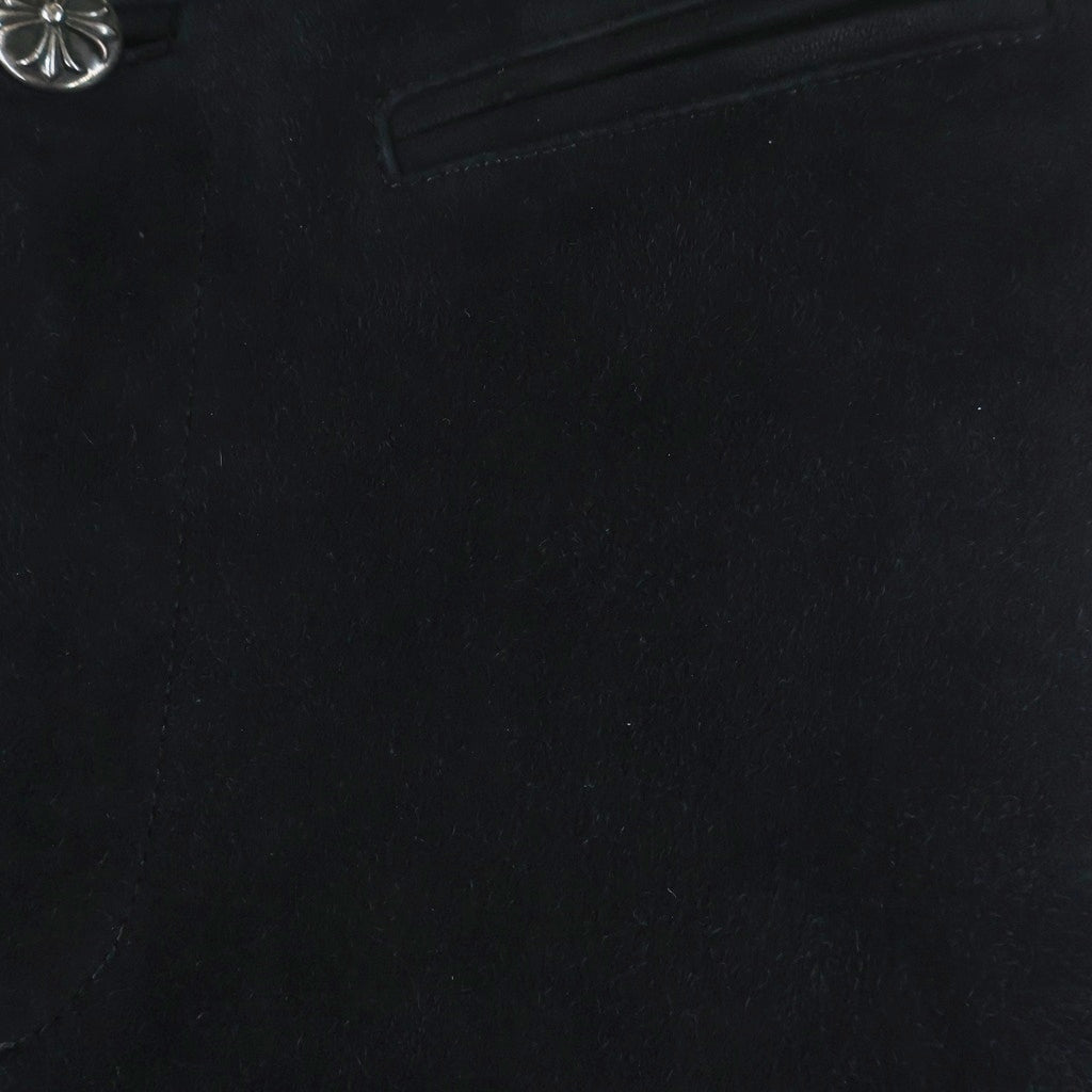 CHROME HEARTS(クロムハーツ) OLD FLEURKNEE NUBUCK IEATHER PANTS オールド フレアニー ヌバック レザーパンツ レディース ブラック