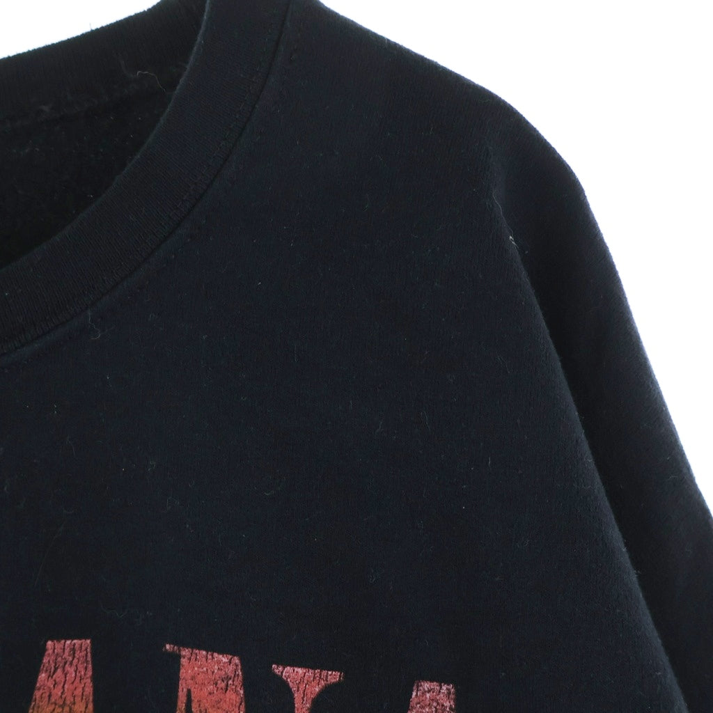 NO BRAND(ノーブランド) NIRVANA ニルヴァーナ フロントプリント クルーネックスウェット トレーナー ブラック