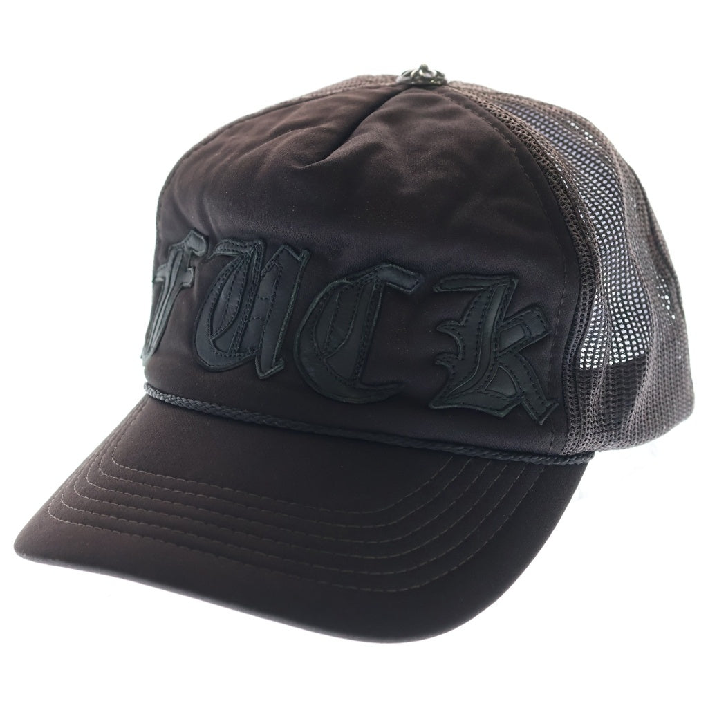 CHROME HEARTS(クロムハーツ) FUCK PATCH LEATHER SPELL CAP ファックスペルレザーパッチ メッシュキャップ 帽子 ブラック