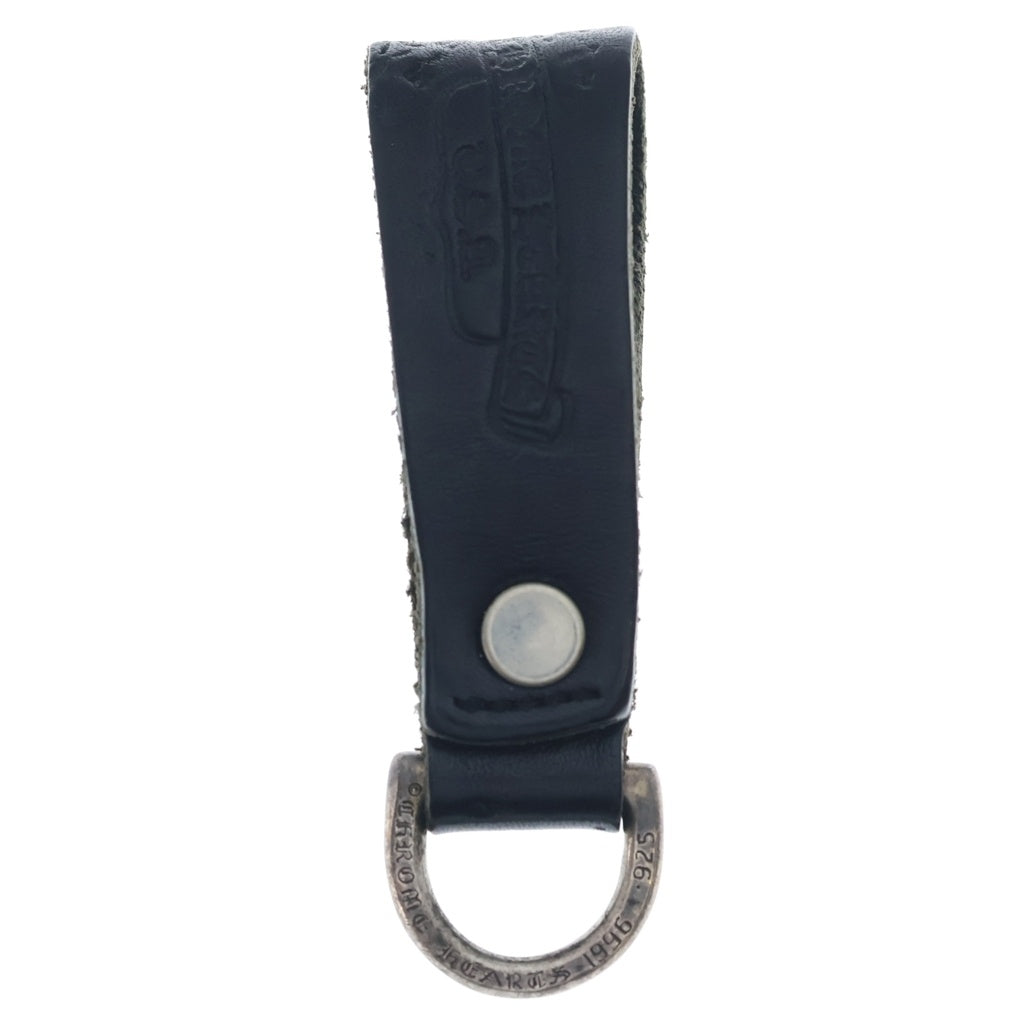 CHROME HEARTS(クロムハーツ) BELT LOOP Dカン クロスボールボタンレザーベルトループ シルバー/ブラック BCA397