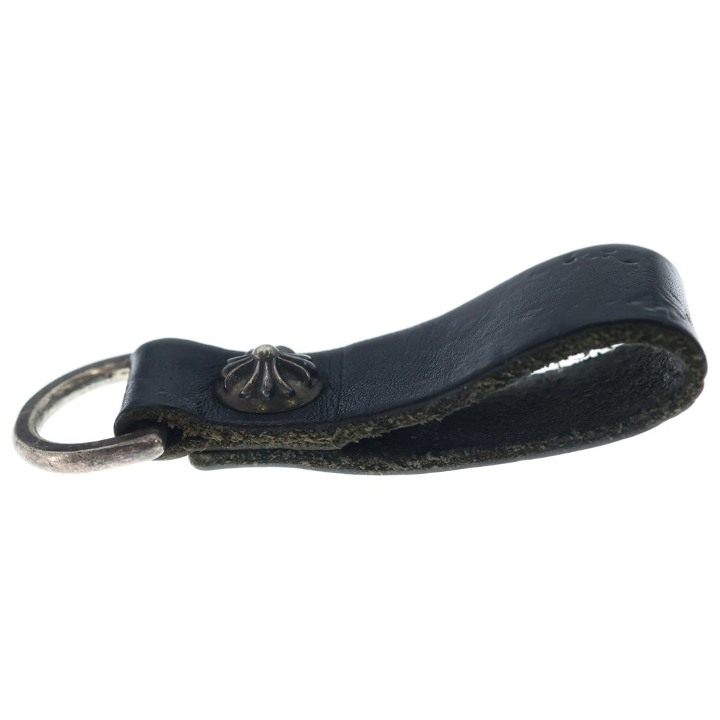 CHROME HEARTS(クロムハーツ) BELT LOOP Dカン クロスボールボタンレザーベルトループ シルバー/ブラック BCA397