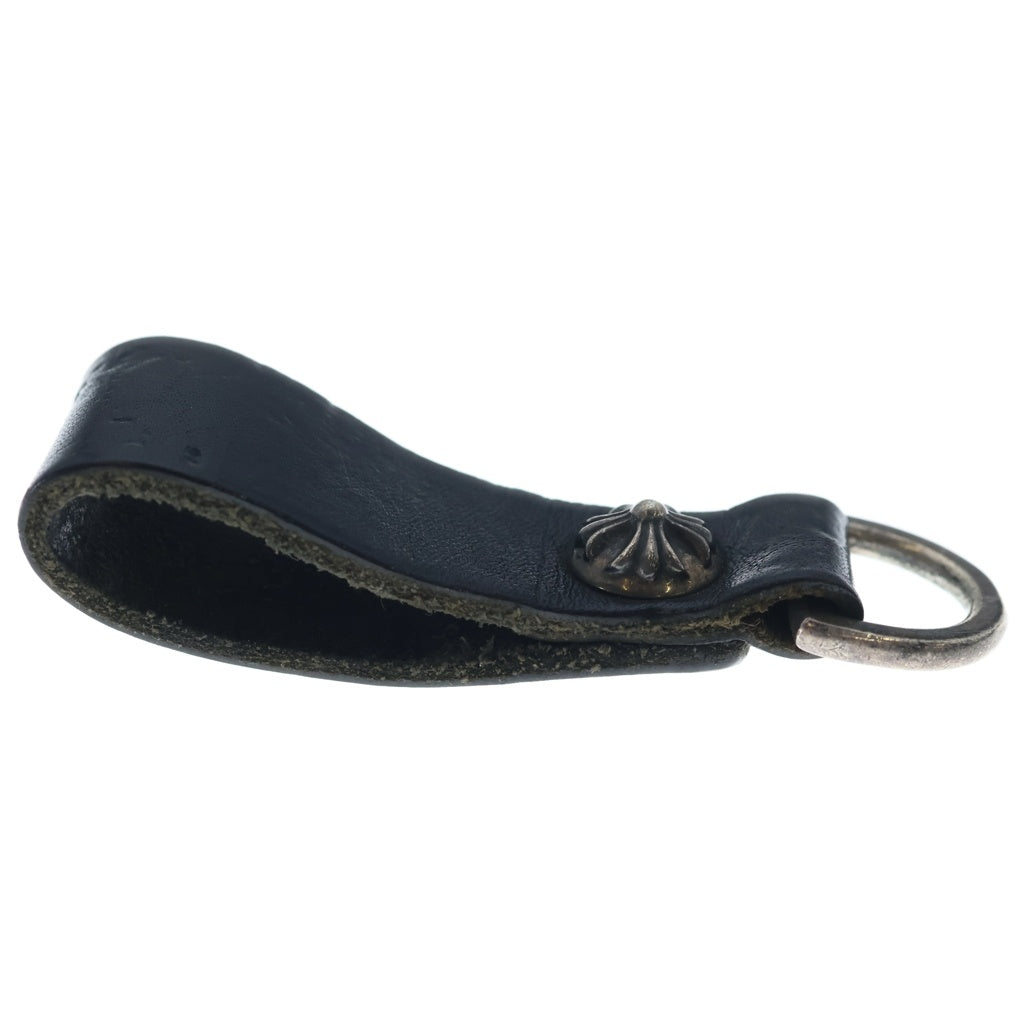 CHROME HEARTS(クロムハーツ) BELT LOOP Dカン クロスボールボタンレザーベルトループ シルバー/ブラック BCA397