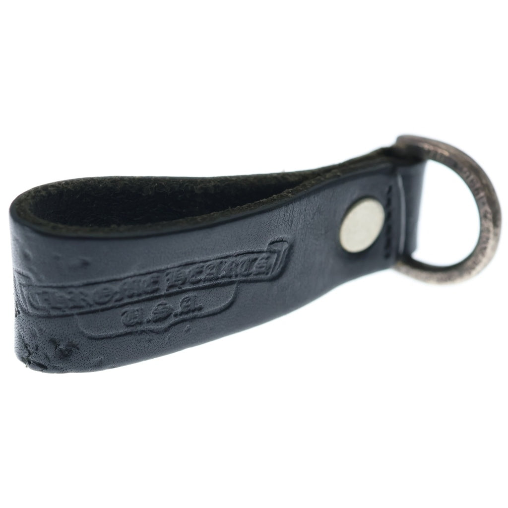 CHROME HEARTS(クロムハーツ) BELT LOOP Dカン クロスボールボタンレザーベルトループ シルバー/ブラック BCA397