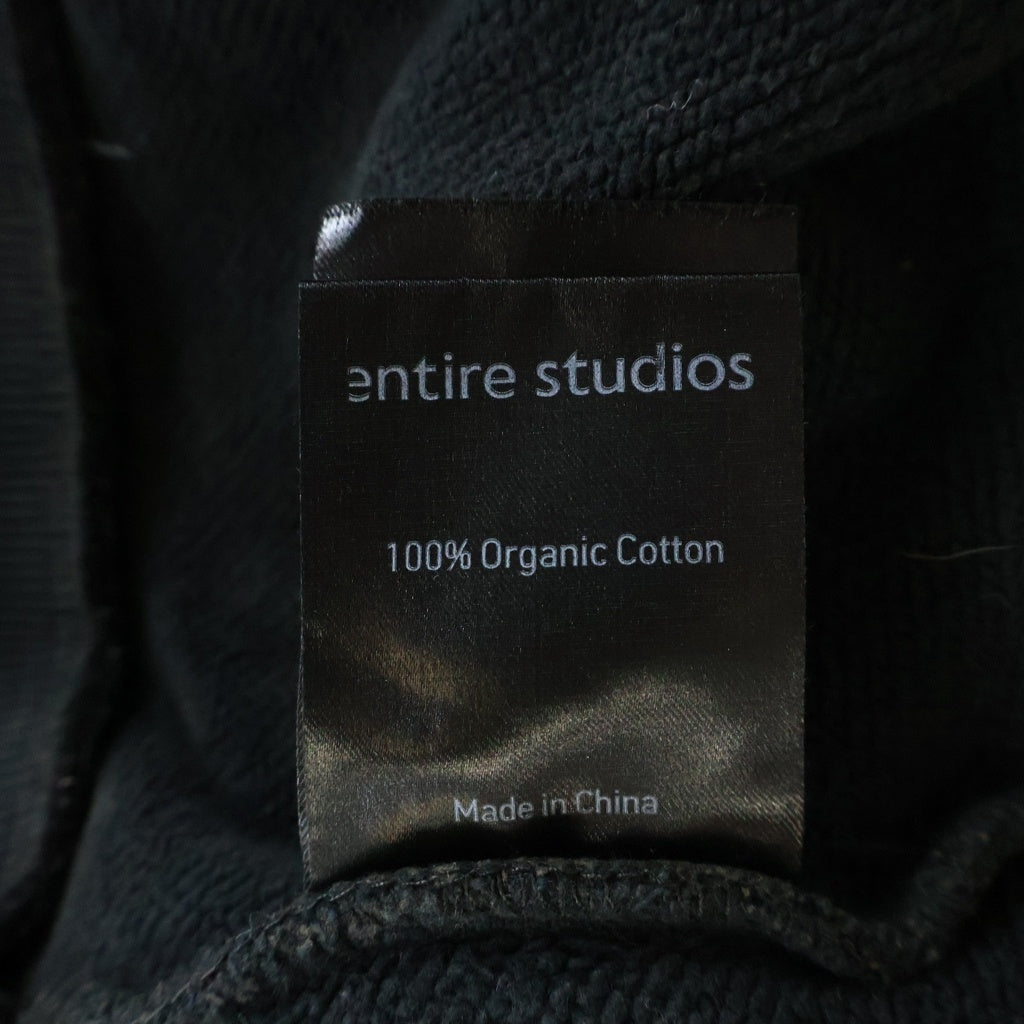 entire studios(エンタイア スタジオ) Pullover Hoodie プルオーバーパーカー フーディー フェード加工 ブラック ES2125 P0083