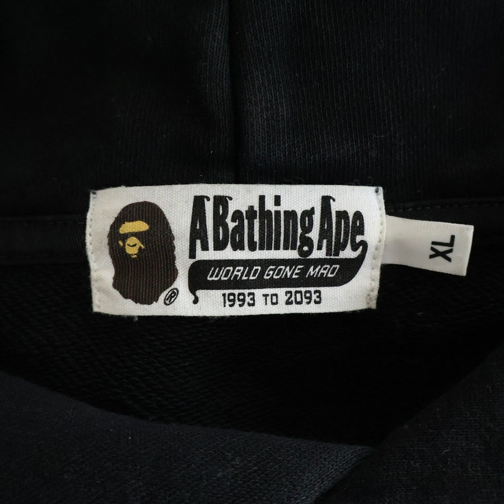 A BATHING APE(アベイシングエイプ) Studded Logo Realaxed Fit hoodie スタッズロゴ リラックスフィットパーカー フーディー ブラック 001PPL301317M