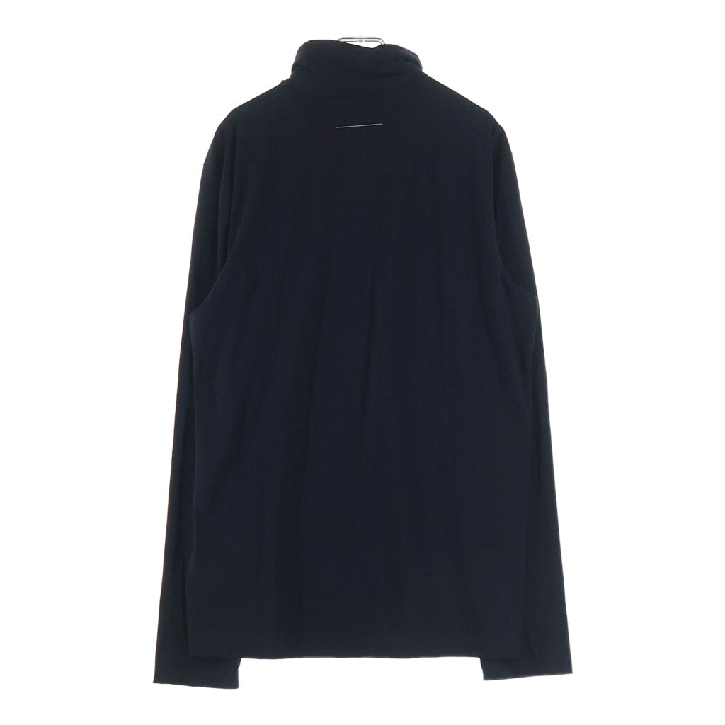 MM6 Maison Margiela(エムエムシックスメゾンマルジェラ) 24AW Turtleneck Long sleeve T shirt タートルネック 長袖プリントTシャツ カットソー ブラック SH2NH0006