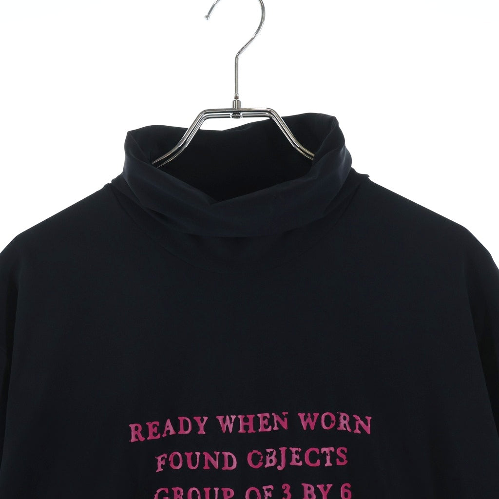 MM6 Maison Margiela(エムエムシックスメゾンマルジェラ) 24AW Turtleneck Long sleeve T shirt タートルネック 長袖プリントTシャツ カットソー ブラック SH2NH0006